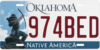 OK license plate 974BED