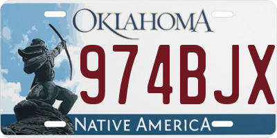OK license plate 974BJX