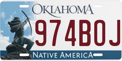 OK license plate 974BOJ