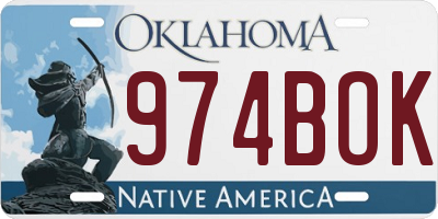 OK license plate 974BOK