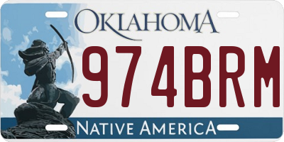OK license plate 974BRM