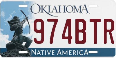 OK license plate 974BTR