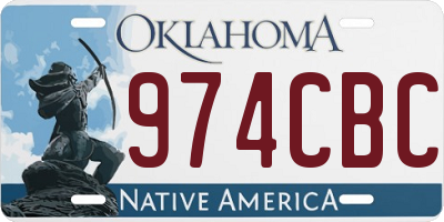 OK license plate 974CBC