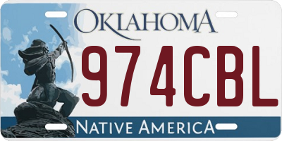 OK license plate 974CBL