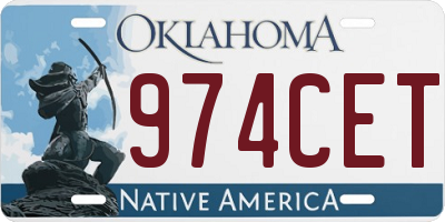 OK license plate 974CET