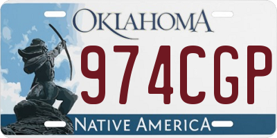 OK license plate 974CGP