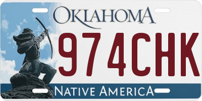 OK license plate 974CHK