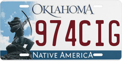 OK license plate 974CIG