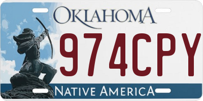 OK license plate 974CPY