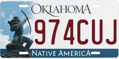 OK license plate 974CUJ