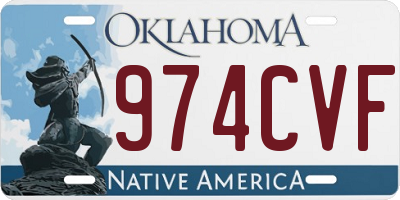 OK license plate 974CVF