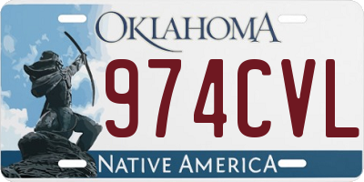 OK license plate 974CVL