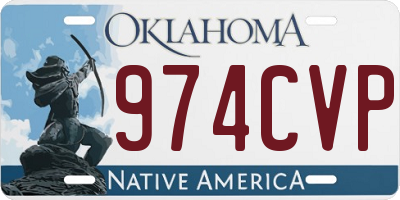 OK license plate 974CVP