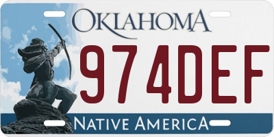 OK license plate 974DEF