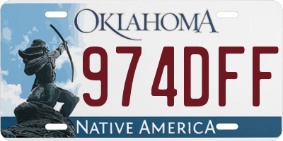 OK license plate 974DFF