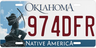 OK license plate 974DFR