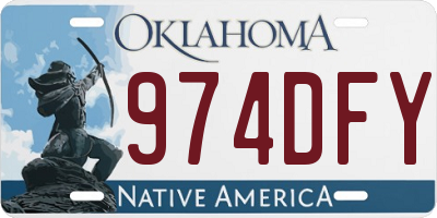 OK license plate 974DFY