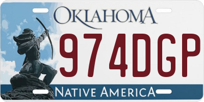 OK license plate 974DGP