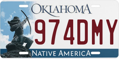OK license plate 974DMY