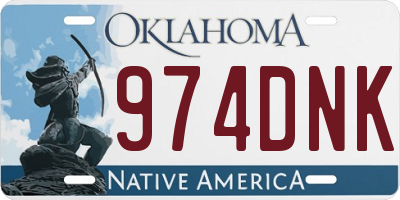 OK license plate 974DNK