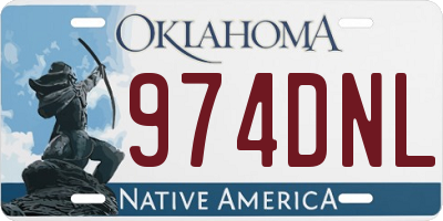 OK license plate 974DNL