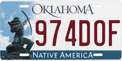 OK license plate 974DOF