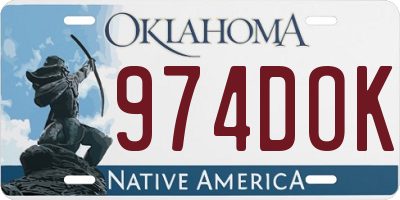 OK license plate 974DOK