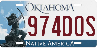 OK license plate 974DOS