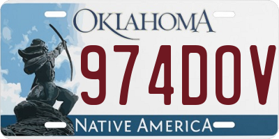 OK license plate 974DOV
