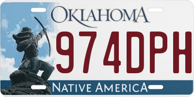 OK license plate 974DPH