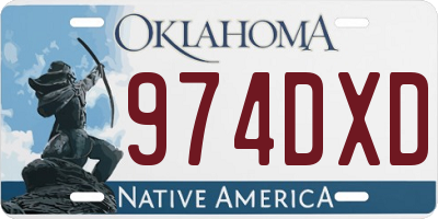OK license plate 974DXD