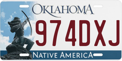 OK license plate 974DXJ