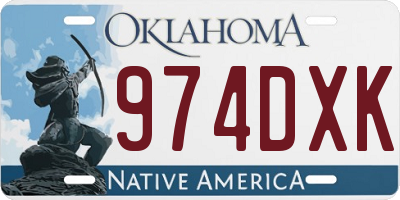 OK license plate 974DXK