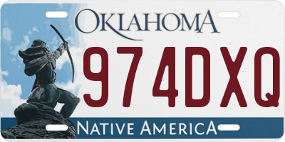 OK license plate 974DXQ