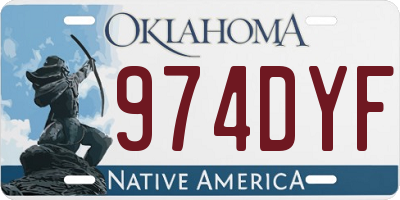 OK license plate 974DYF