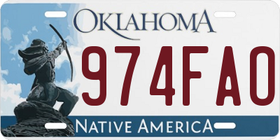 OK license plate 974FAO