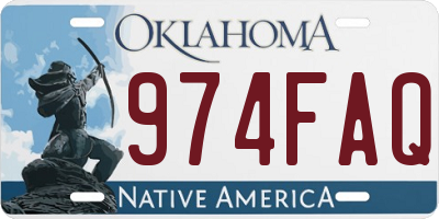 OK license plate 974FAQ