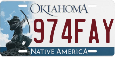 OK license plate 974FAY