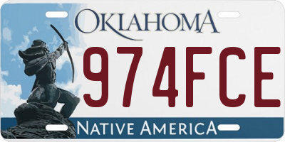OK license plate 974FCE