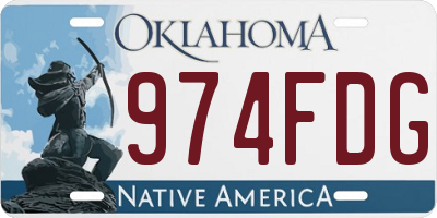 OK license plate 974FDG