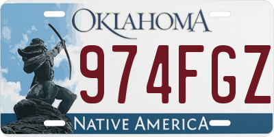 OK license plate 974FGZ