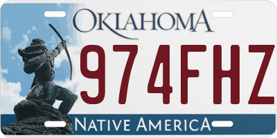 OK license plate 974FHZ