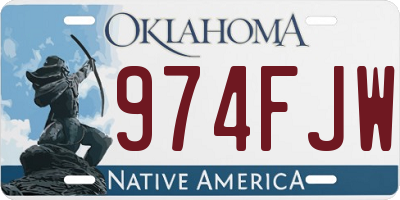 OK license plate 974FJW