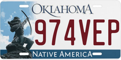 OK license plate 974VEP
