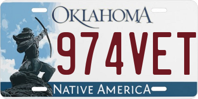 OK license plate 974VET