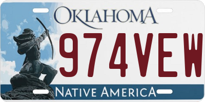 OK license plate 974VEW