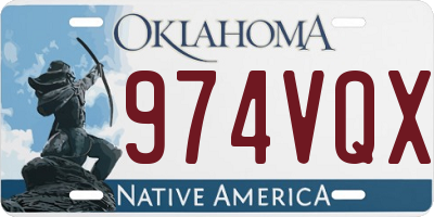 OK license plate 974VQX