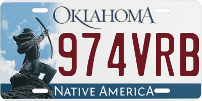 OK license plate 974VRB
