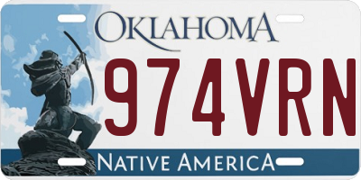 OK license plate 974VRN