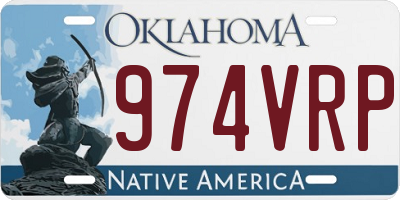 OK license plate 974VRP